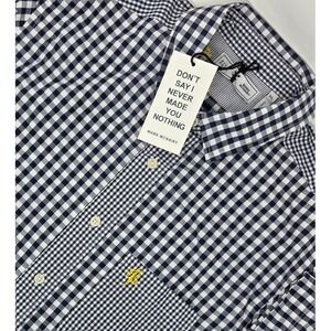 NEW Five Four Lenox Button Down Shirt Mens XL Navy Blue Check Short Sleeve NWT